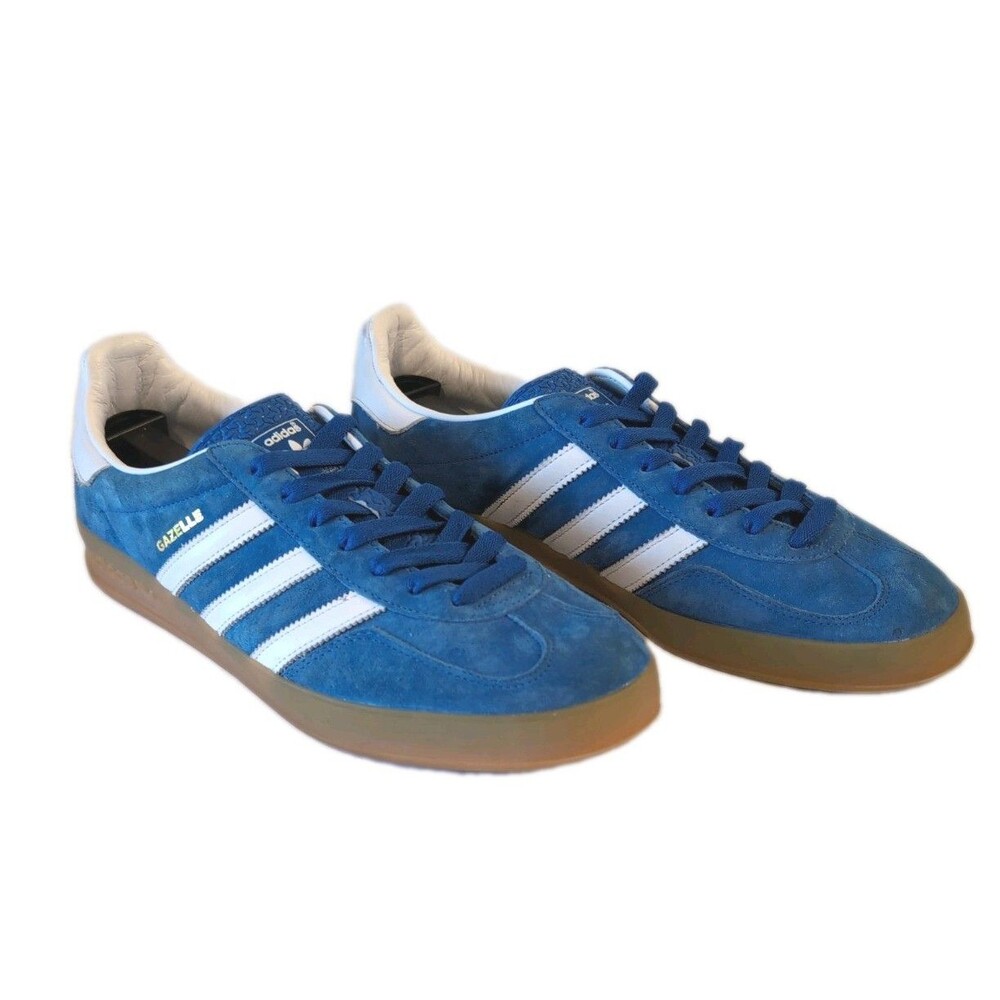 Adidas Originals Gazelle Blue Suede Gum Sole Sneakers Size 11.5 - Picture 2 of 11